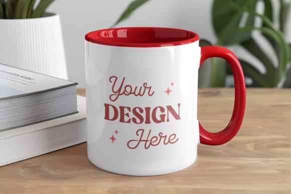 Download Coffee Mug Mockup, Red Inner &amp; Handle - Mockup Collection