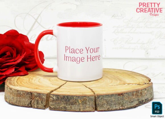 Download Red Handle Single Mug Smart PSD Mockup - Mockup Collection
