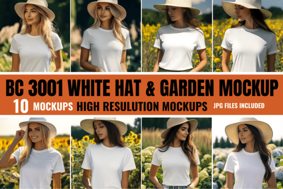 Download BC 3001 White Hat &amp; Garden Mockup Bundle - Mockup Collection