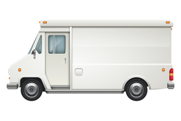 Download Van Blank Mockup. White Transport Side V - Mockup Collection