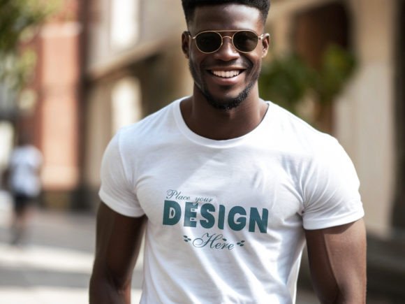 Download Nice Man White T-shirt Mockup Template - Mockup Collection