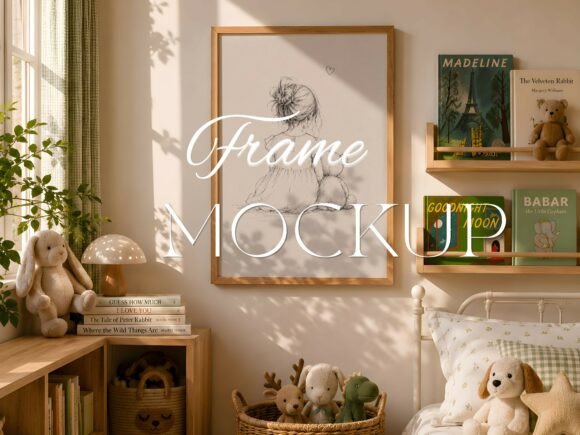 Download Cozy Kids Bedroom Poster Mockup - Mockup Collection