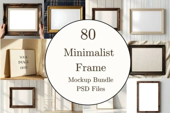 Download 80 Minimalist Wood Frame Mockup Bundle - Mockup Collection