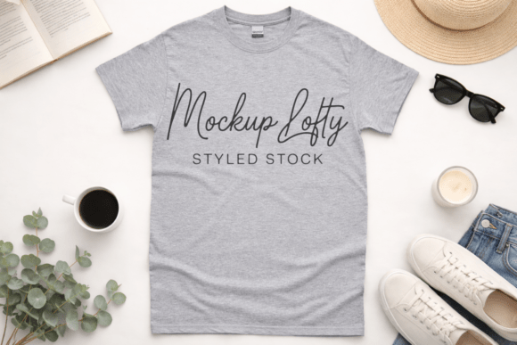 Download Gildan 5000 Sport Grey Unisex Mockup - Mockup Collection