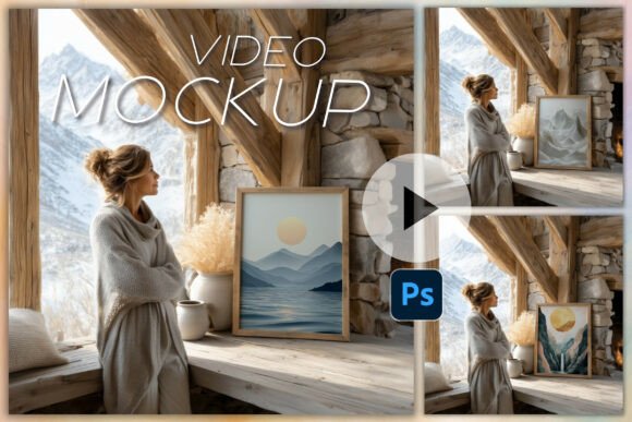 Download Wallart Video Mockup PSD Frame Mockup - Mockup Collection