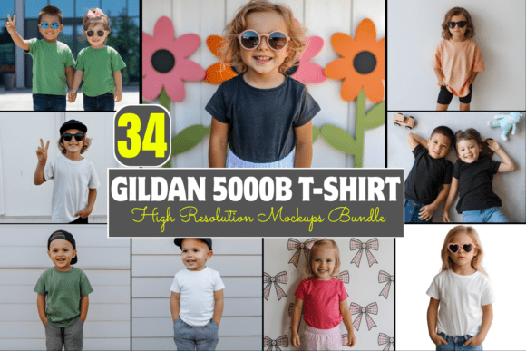 Download Gildan 5000B T-Shirt Mockups Bundle - Mockup Collection