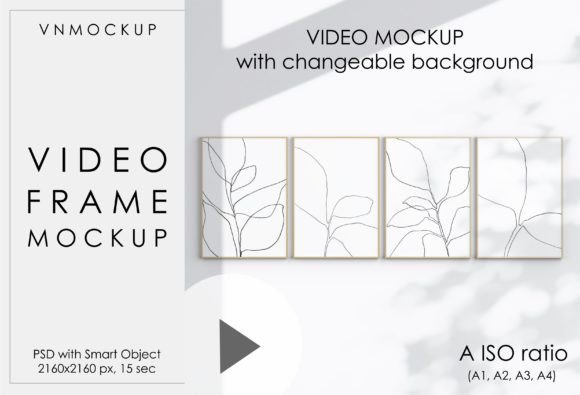 Download Video Frame Mockup, Four Posters Mockup - Mockup Collection