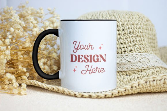 Download Coffee Mug Mockup, Black Inner &amp; Handle - Mockup Collection