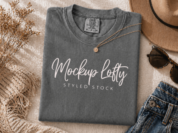 Download Pepper C1717 Flat Lay T-shirt Mockup - Mockup Collection