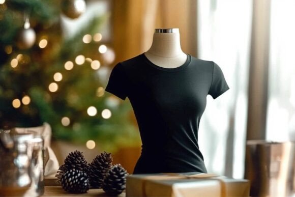 Download Black T-shirt Graphic Design Mockup - Mockup Collection