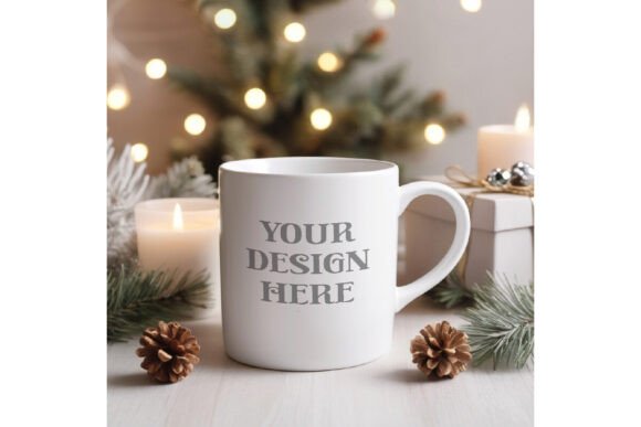 Download White Mug Mockup, Christmas Mug Mock-up - Mockup Collection
