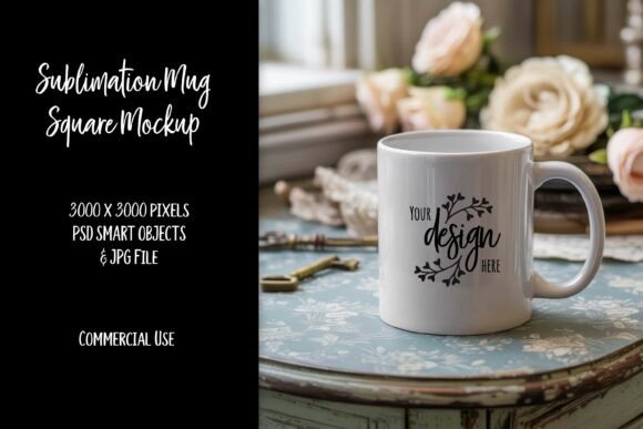 Download Shabby Chic Sublimation Mug Mockup PSD - Mockup Collection