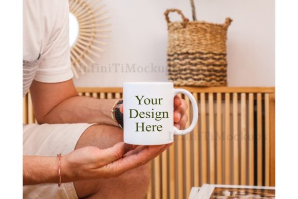 Download 11oz Mug Mockup Holding Man - Mockup Collection