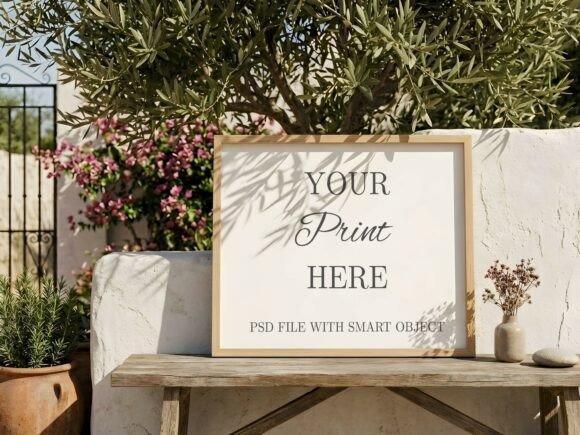 Download Outdoor Horizontal Frame Mockup Olive - Mockup Collection