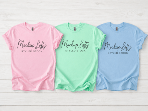 Download Gildan 5000 Group Flat Lay Tshirt Mockup - Mockup Collection