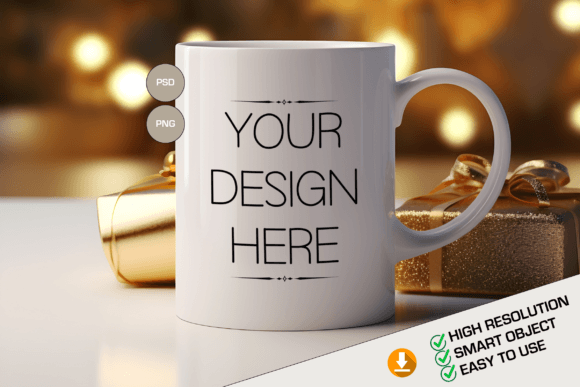 Download Christmas Mug Template, PSD Mug Mockup - Mockup Collection