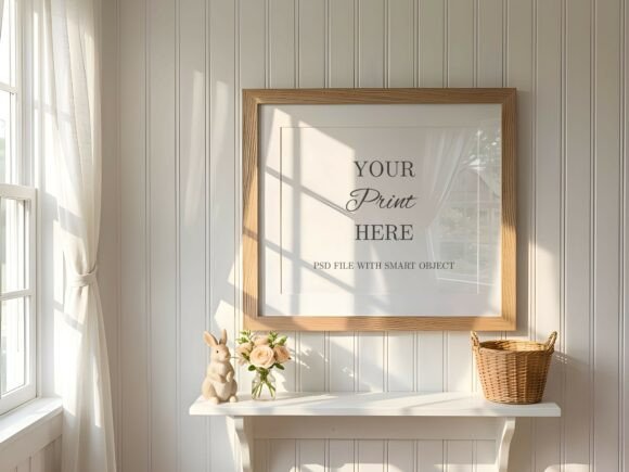 Download White Shelf Horizontal Frame Mockup PSD - Mockup Collection