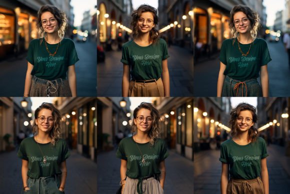 Download Young Girl Dark T Shirt PSD Mockup - Mockup Collection