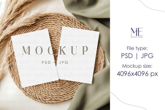 Download Double 5x7 Invitation Cards Mockup PSD - Mockup Collection