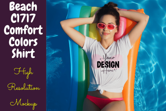 Download Beach C1717 Comfort Colors Shirt Mockup - Mockup Collection