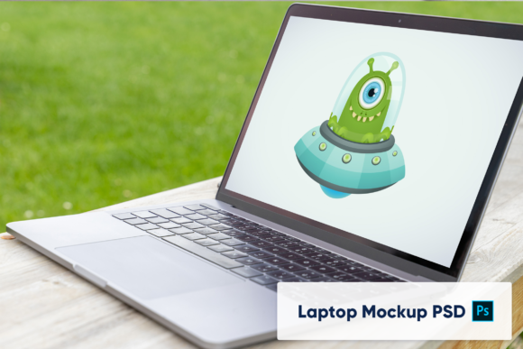 Download Laptop Computer in the Garden - Mockup&nbsp; - Mockup Collection
