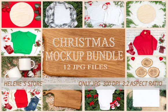 Download Christmas Product Mockup Flatlay JPEG - Mockup Collection