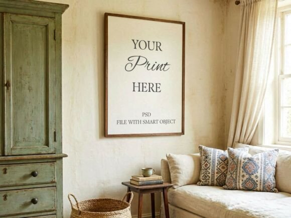 Download Rustic Farmhouse Frame Mockup PSD - Mockup Collection
