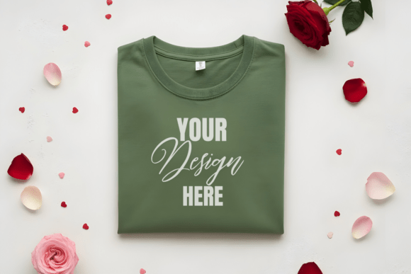 Download Flat Lay Valenitne T-Shirt Mockup - Mockup Collection