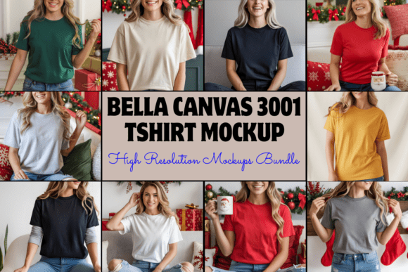 Download Bella Canvas 3001 Tshirt Mockups Bundle - Mockup Collection