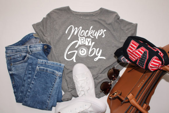 Download Gray T-shirt Mockups, Jeans Template - Mockup Collection
