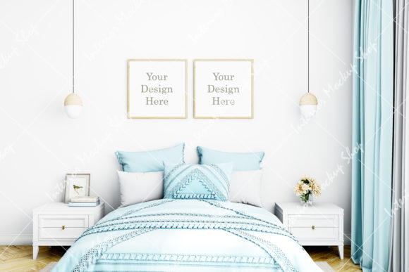 Download Frame Mockup Set of 2, Bedroom Mockup - Mockup Collection