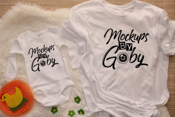 Download Matching White T-shirt Mockups, Family, - Mockup Collection