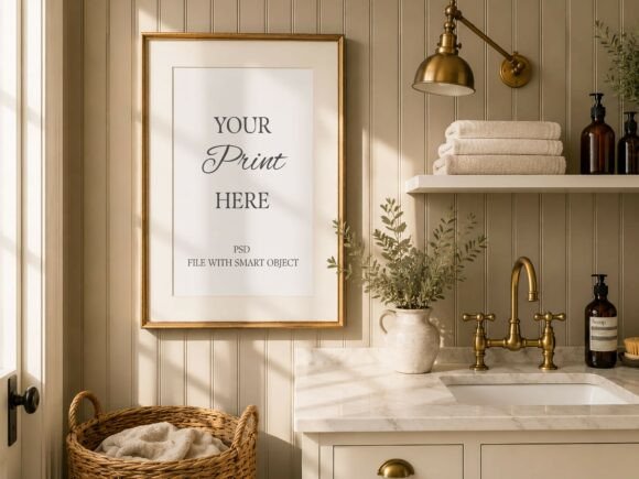 Download Bathroom Frame Mockup Poster Art Mockup - Mockup Collection