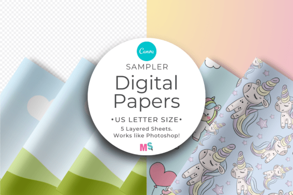 Download Digital Papers Single Canva Mockup - Mockup Collection