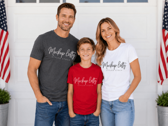 Download BC3001 4th of July Family Group Mockup - Mockup Collection