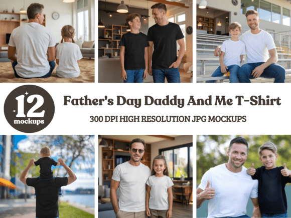 Download Daddy and Me Father's Day Tshirt Mockups - Mockup Collection