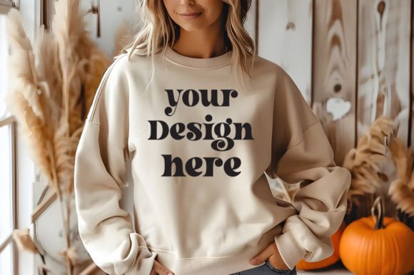 Download Gildan 18000 Fall Sand Mockup - Mockup Collection