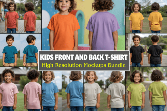 Download Kids Front and Back T-Shirt Mockups - Mockup Collection