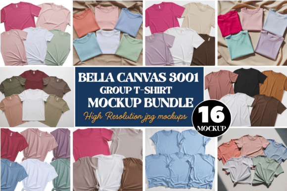 Download Bella Canvas 3001 Group Mockup Bundle - Mockup Collection