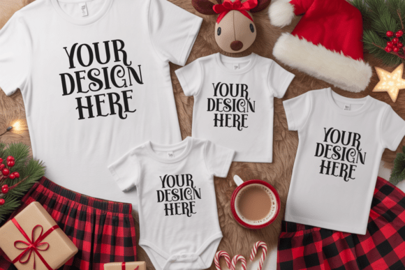 Download Christmas Family Group T-Shirt Mockups - Mockup Collection