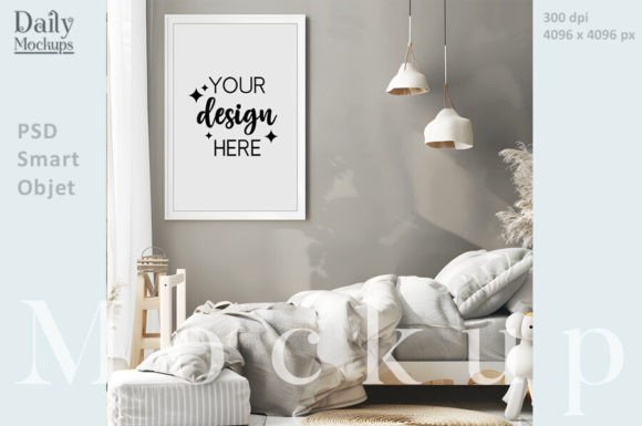 Download Frame Psd Mockup White Boho Frame Mockup - Mockup Collection