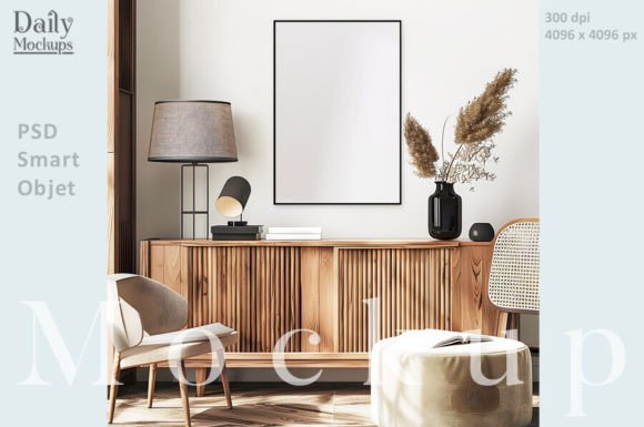 Download Vertical Wall Art Frame PSD Mockup - Mockup Collection