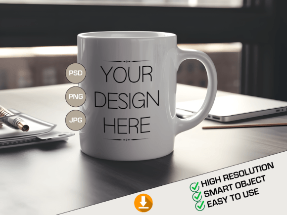 Download Mug Mockup, PSD Mug Template, Full Cover - Mockup Collection