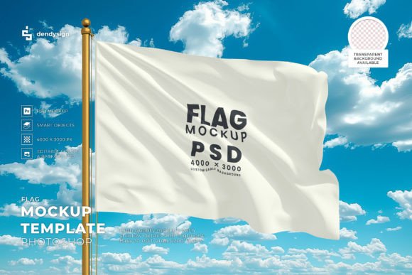 Download Waving Flag Mockup Template - Mockup Collection