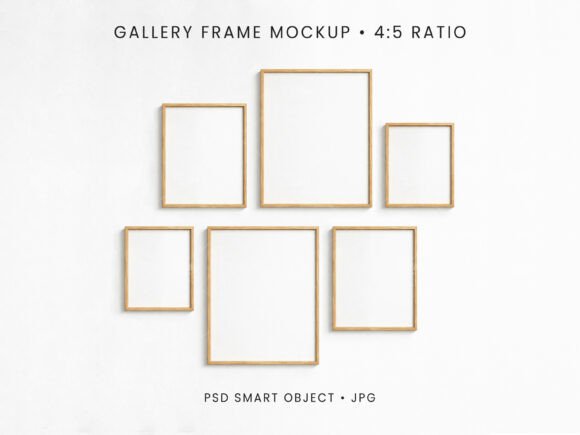 Download 4:5 Ratio Gallery Frame Mockup PSD JPG - Mockup Collection