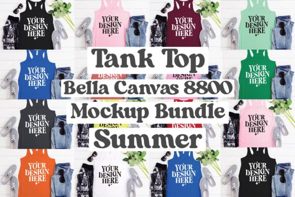 Download Bella Canvas 8800 Mockup Bundle Summer - Mockup Collection