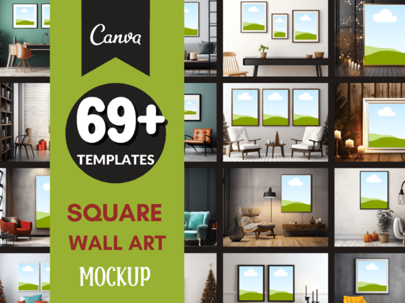 Download 69 Square Wall Art Mockup Graphic Bundle - Mockup Collection