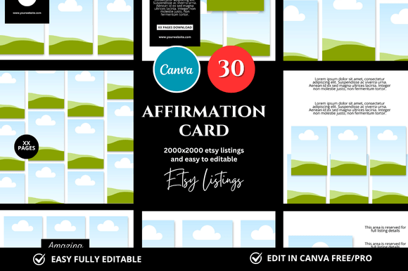 Download 30 Affirmation Card Etsy Mockup - Mockup Collection