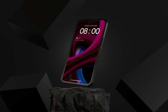 Download IPhone 14 Dark Single Mockup - Mockup Collection