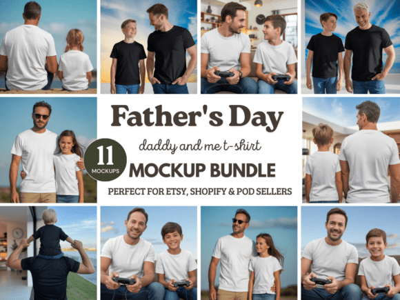 Download Daddy &amp; Me Father's Day T-Shirt Mockups - Mockup Collection